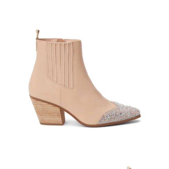 Matisse Western Bootie Womens Size 7.5 Natural Blush Rhinestone Toe N…‎ - Picture 1 of 7